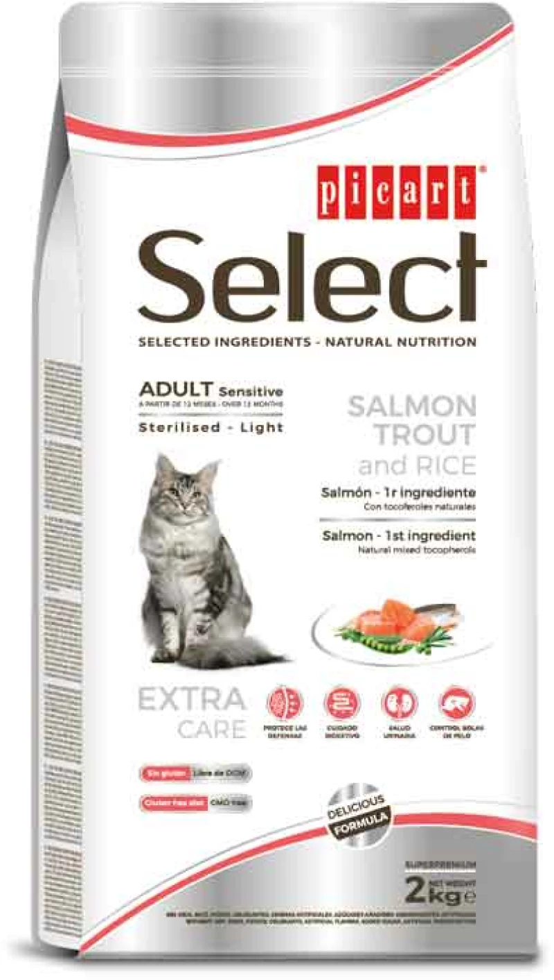 Picart Select Adult Sensitive Sterilised Light Salmon, Trout and Rice 2kg