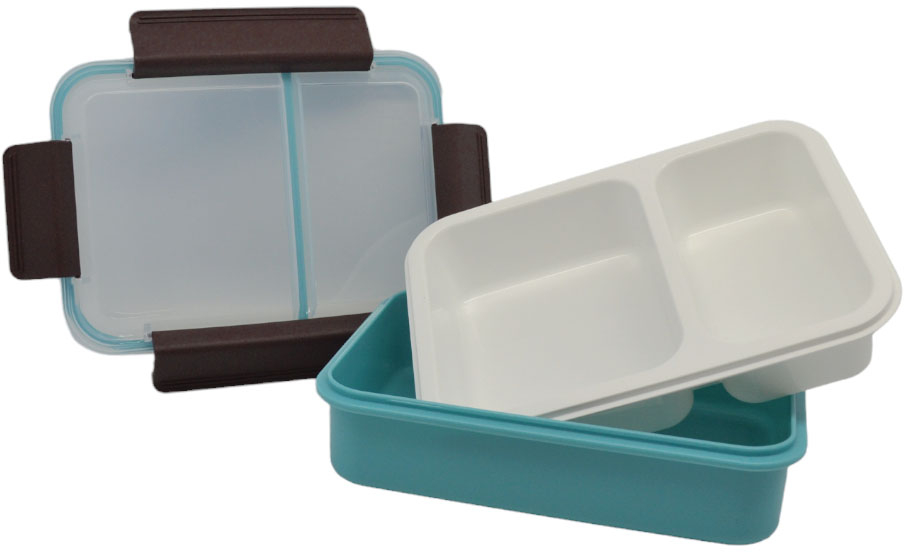 ΦΑΓΗΤΟΔΟΧΕΙΟ 2 ΘΕΣΕΩΝ ΠΛΑΣΤΙΚΟ MΕ ΚΑΠΑΚΙ ΑΣΦΑΛΕΙΑΣ 1,0lt ΜΠΛΕ ANKOR