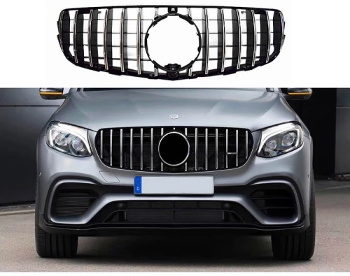 Μάσκα Για Mercedes-Benz GLC-Class X253 15-19 Pre-Facelift GTR Panamericana Design Μαύρο/Χρώμιο