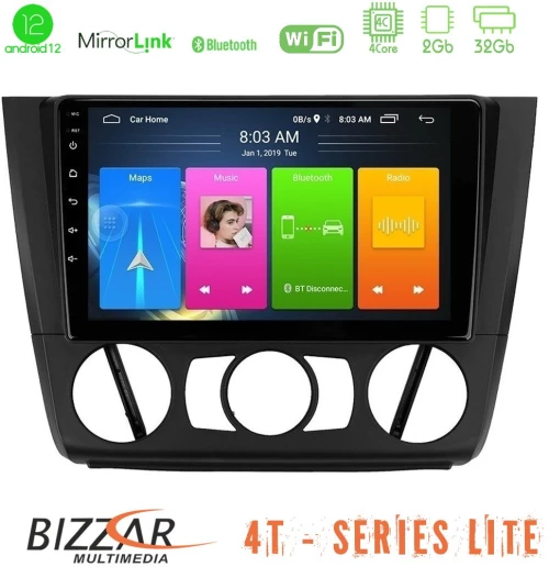 Bizzar 4T Series BMW 1Series E81/E82/E87/E88 (MANUAL A/C) 4Core Android12 2+32GB Navigation Multimedia Tablet 9"