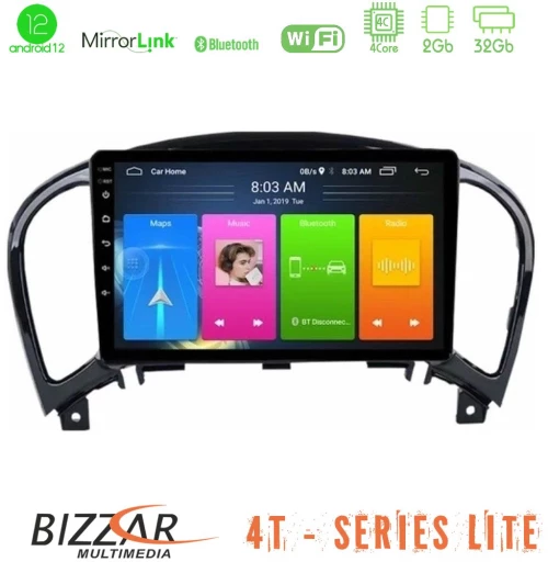 Bizzar 4T Series Nissan Juke 4Core Android12 2+32GB Navigation Multimedia Tablet 9"