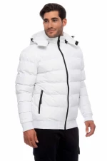 Ανδρικό Μπουφάν Bomber Be Nation With Detachable Hood White  Λευκό