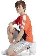 Παιδική Βερμούδα Adidas Essentials 3-Stripes Knit Γκρι / Λευκό  Γκρι Λευκό