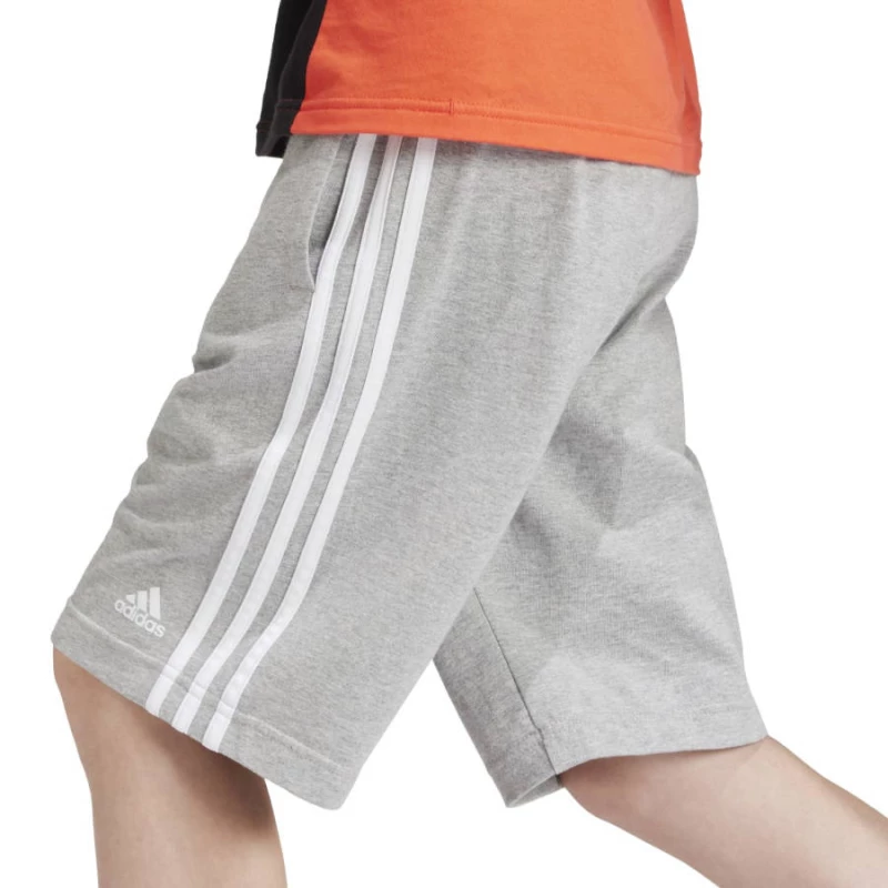 Παιδική Βερμούδα Adidas Essentials 3-Stripes Knit Γκρι / Λευκό  Γκρι Λευκό