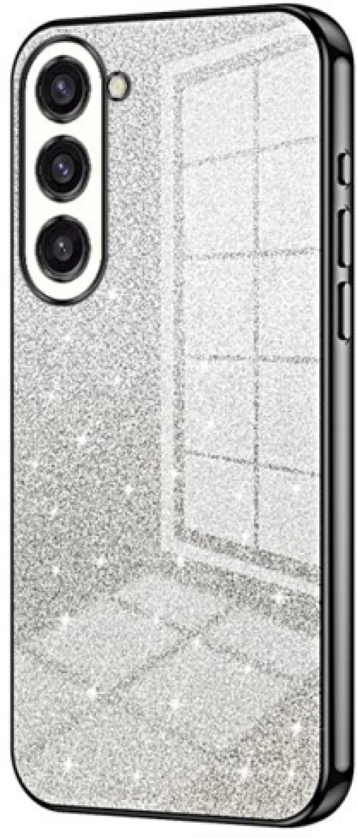 Θήκη Σιλικόνης Glittery για Samsung Galaxy S23+ Black Silver OEM