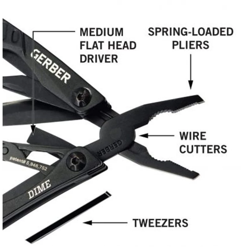 GERBER, Pocket Tool, Dime, Black GERBER