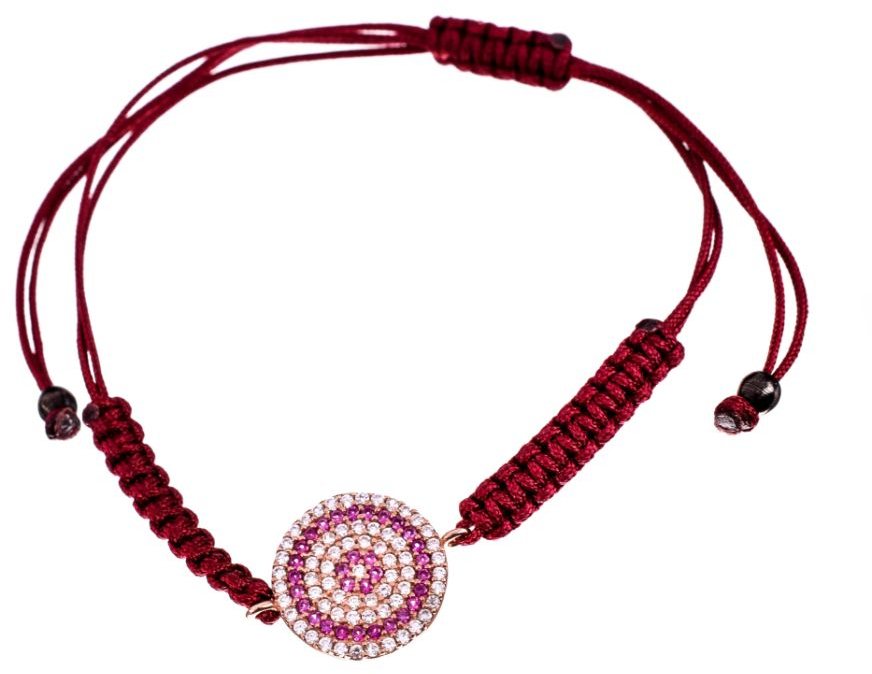 Βραχιόλι Μακραμέ κόκκινο με επίχρυσο μάτι Gatsa ΒΡ0822