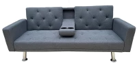 REST/ARMS ΓΚΡΙ ΥΦΑΣΜΑ ΚΑΝΑΠΕΣ-ΚΡΕΒΑΤΙ 178X88εκ.