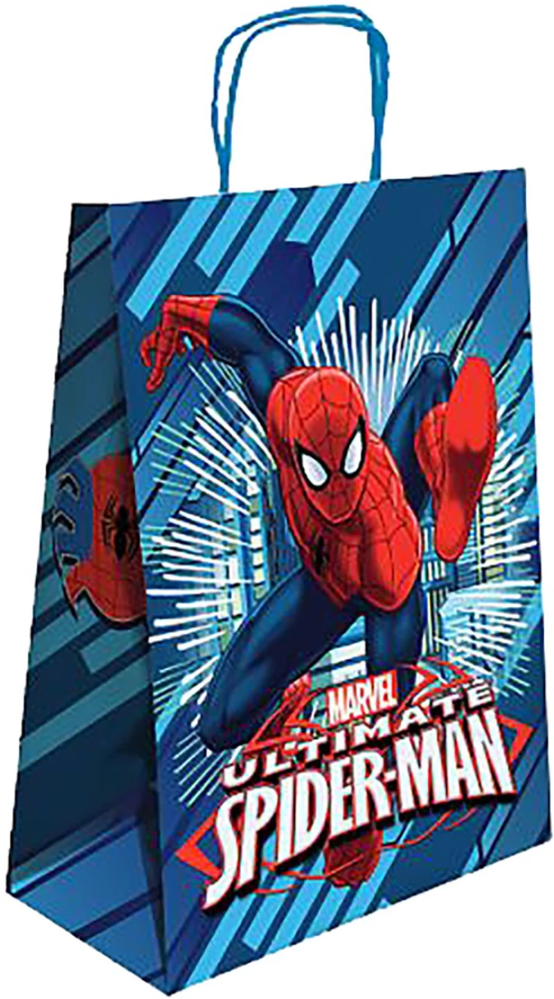 ΤΣΑΝΤΑ ΔΩΡΟΥ ΧΑΡΤΙΝΗ SPIDERMAN ΜΠΛΕ  (32cm) 32x24x10cm SPIDERMAN - 25 ΤΕΜ