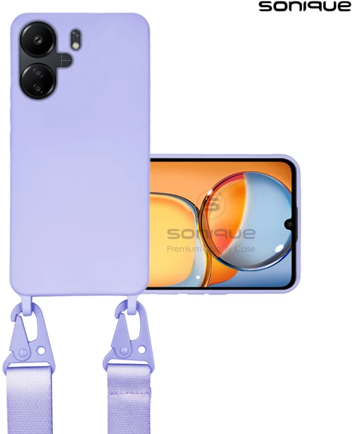 Θήκη Σιλικόνης με Strap CarryHang Sonique Xiaomi Redmi 13C 4G / Poco C65 4G Λιλά - Sonique - Λιλά - Poco C65 4G, Redmi 13C 4G - Θήκες Πλάτης