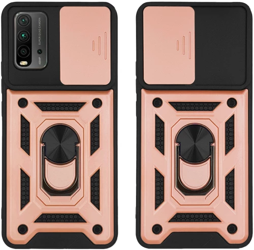 Θήκη Ring Armor CamPro Sonique για Xiaomi Redmi 9T Ροζ Χρυσό - Sonique - Ροζ Χρυσό - Redmi 9T - Θήκες Πλάτης