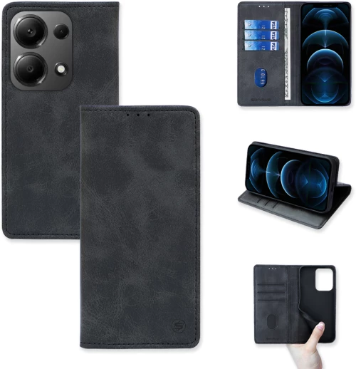 Θήκη Πορτοφόλι Vintage Magnet Wallet Sonique Xiaomi Redmi Note 13 Pro 4G / Poco M6 Pro 4G Μαύρο - Sonique - Μαύρο - Poco M6 Pro 4G, Redmi Note 13 Pro 4G - Θήκη Πορτοφόλι