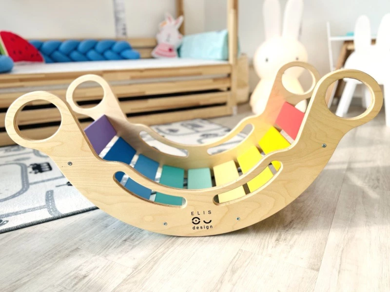 Elis Design Montessori Ξύλινη Κούνια 6 σε 1 Smile Rainbow