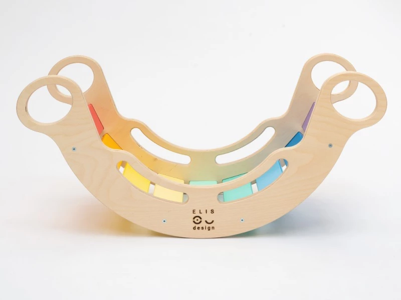 Elis Design Montessori Ξύλινη Κούνια 6 σε 1 Smile Rainbow
