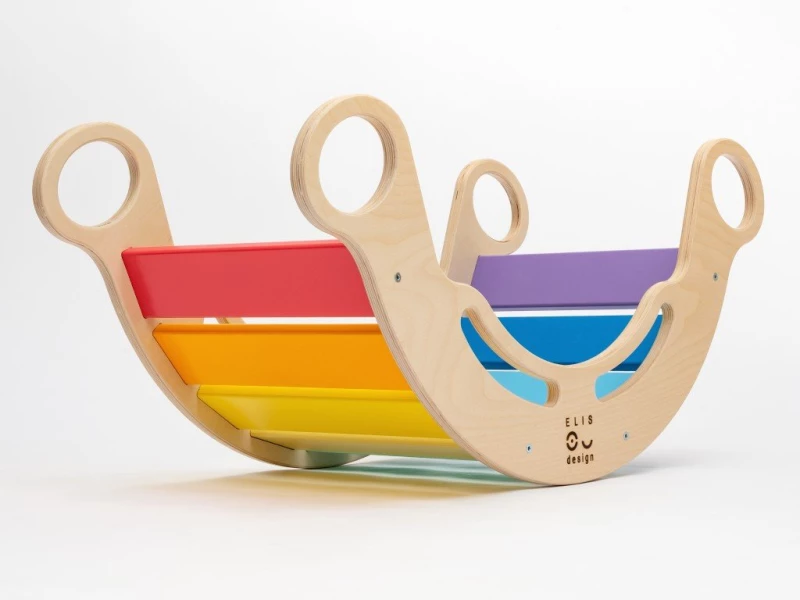 Elis Design Montessori Ξύλινη Κούνια 6 σε 1 Smile Rainbow
