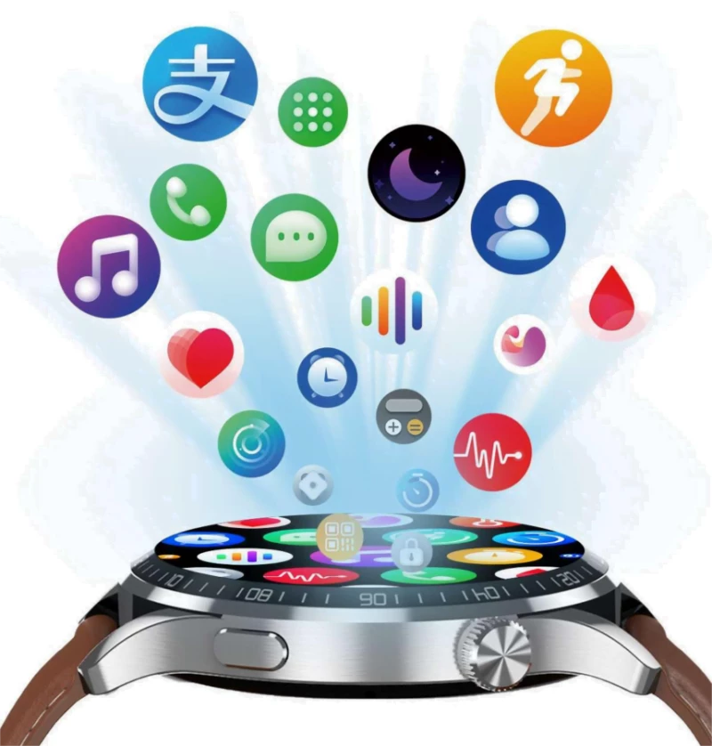 TKYUAN SmartWatch TKY-HD2 NFC BT Call Wireless Charging-(Steel:black +feather)