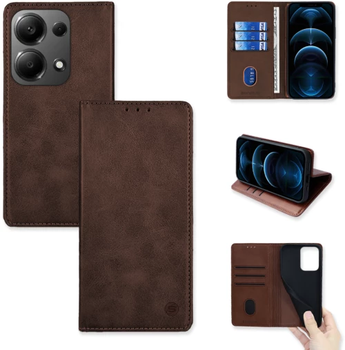 Θήκη Πορτοφόλι Vintage Magnet Wallet Sonique Xiaomi Redmi Note 13 Pro 4G / Poco M6 Pro 4G Καφέ - Sonique - Καφέ - Poco M6 Pro 4G, Redmi Note 13 Pro 4G - Θήκη Πορτοφόλι
