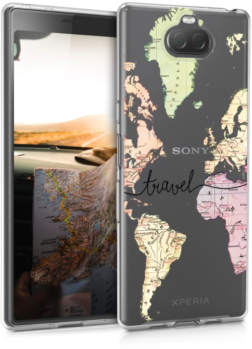 KW Θήκη Σιλικόνης Sony Xperia 10 - Black / Multicolor / Transparent (46564.12)