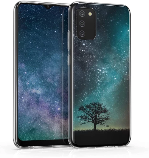 KWmobile Θήκη Σιλικόνης IMD Design - Samsung Galaxy A02s - Cosmic Nature / Blue / Grey / Black (56029.01)