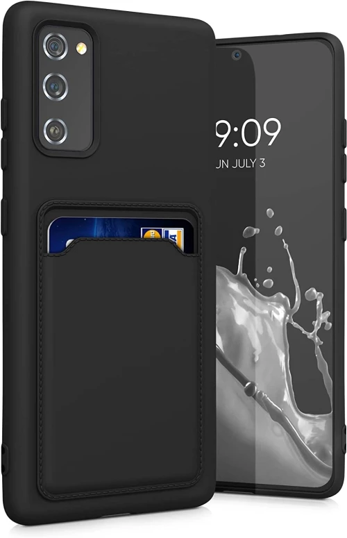 KWmobile Θήκη Σιλικόνης με Υποδοχή για Κάρτα - Samsung Galaxy S20 FE - Black Matte (56048.47)