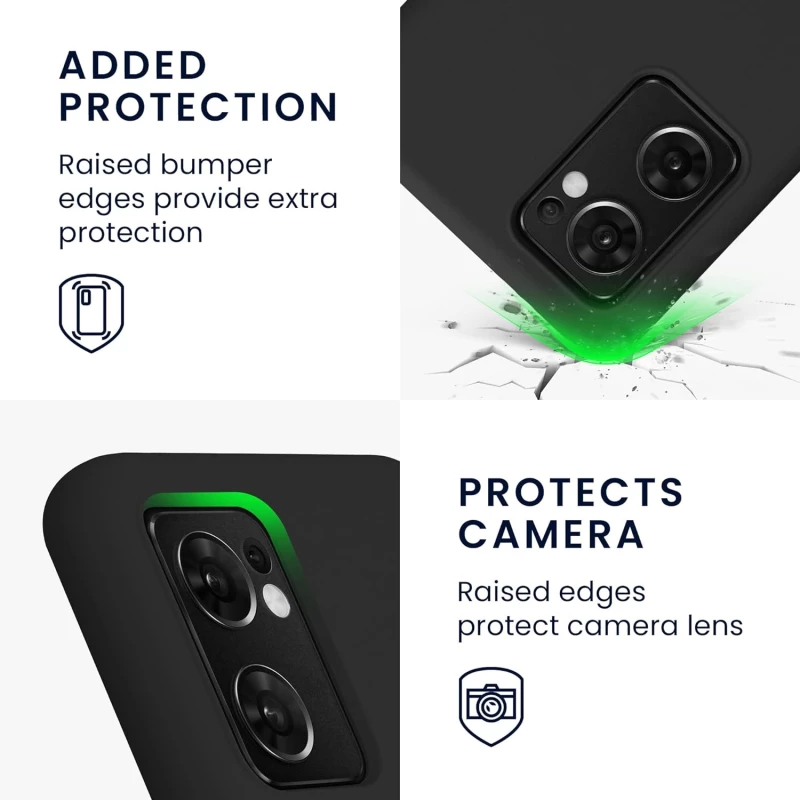 KWmobile Soft Flexible Rubber Cover - Θήκη Σιλικόνης Oppo Find X5 Lite - Black (57630.01)