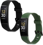 KW Λουράκι Σιλικόνης Realme Band 1 - 2 Τεμάχια - Black / Dark Green (58173.02)