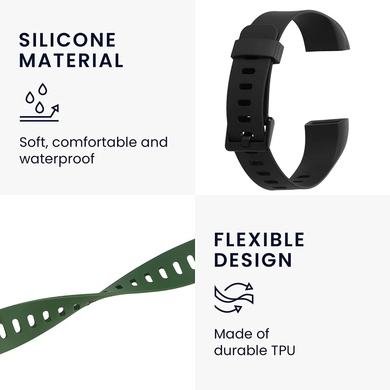 KW Λουράκι Σιλικόνης Realme Band 1 - 2 Τεμάχια - Black / Dark Green (58173.02)