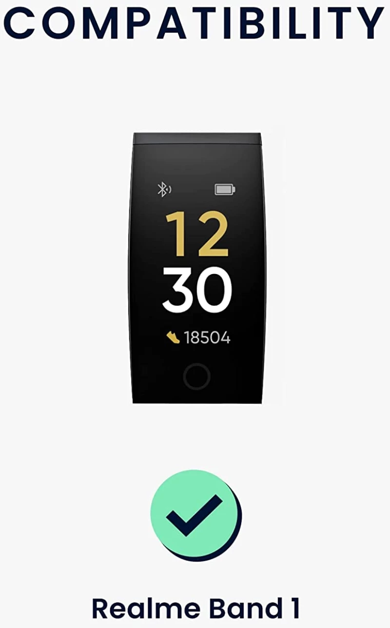 KW Λουράκι Σιλικόνης Realme Band 1 - 2 Τεμάχια - Black / Dark Green (58173.02)