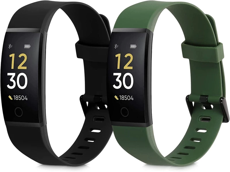 KW Λουράκι Σιλικόνης Realme Band 1 - 2 Τεμάχια - Black / Dark Green (58173.02)