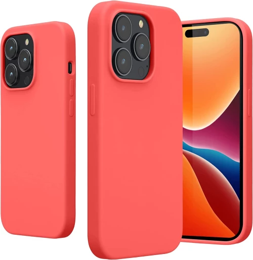 KWmobile Soft Flexible Rubber Cover - Θήκη Σιλικόνης Apple iPhone 14 Pro - Neon Coral (59073.103)