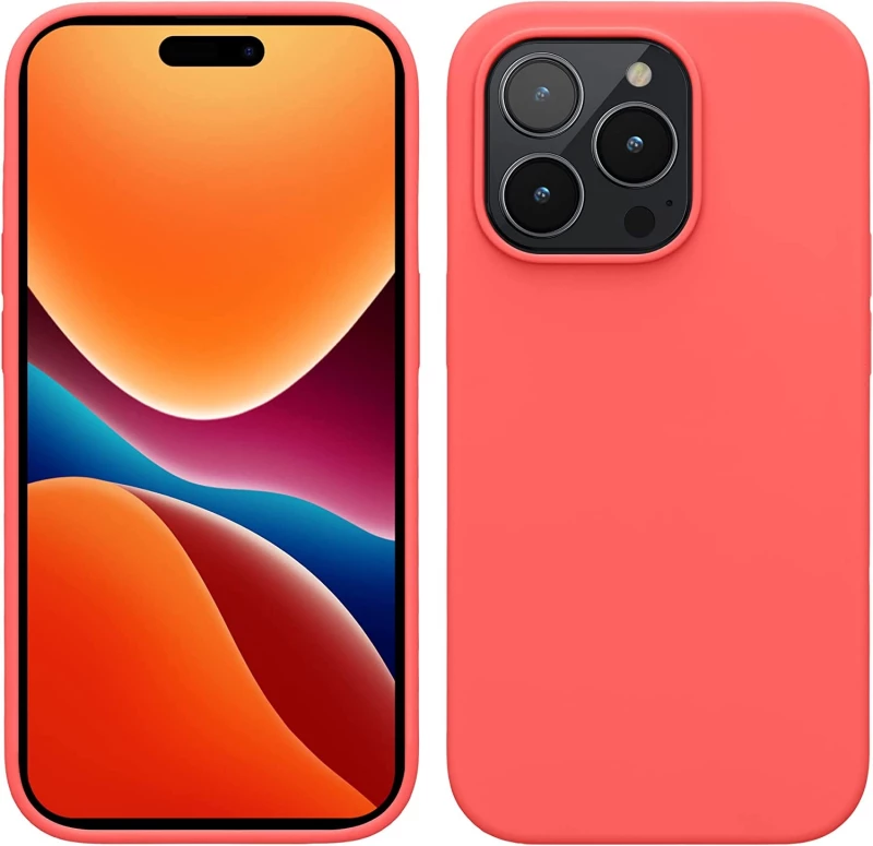 KWmobile Soft Flexible Rubber Cover - Θήκη Σιλικόνης Apple iPhone 14 Pro - Neon Coral (59073.103)