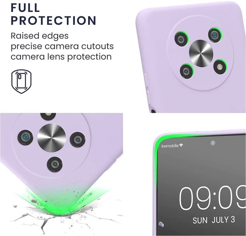 KWmobile Soft Slim Flexible Rubber Cover with Camera Protector - Θήκη Σιλικόνης Honor Magic4 Lite με Πλαίσιο Κάμερας - Lavender (59335.108)