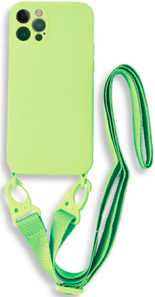 Bodycell Θήκη Σιλικόνης με Λουράκι Λαιμού - Apple iPhone 13 Pro Max - Green (5206015000355)