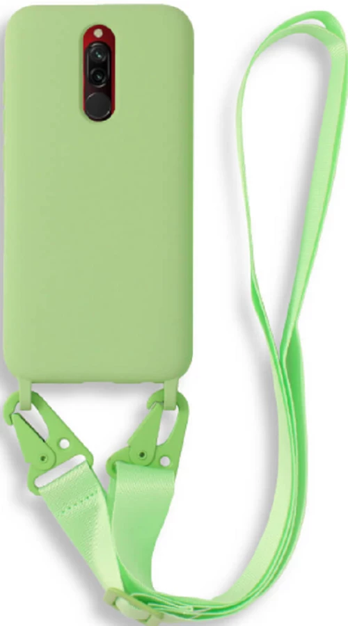 Bodycell Θήκη Σιλικόνης με Λουράκι Λαιμού - Xiaomi Redmi 8 - Green (5206015002762)