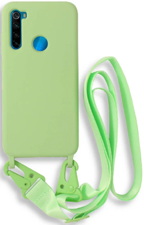 Bodycell Θήκη Σιλικόνης με Λουράκι Λαιμού - Xiaomi Redmi Note 8 / Note 8 2021 - Green (5206015002946)