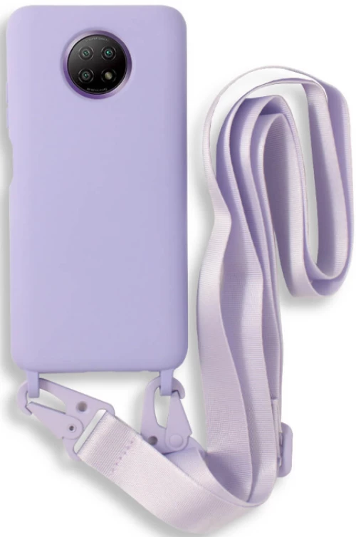 Bodycell Θήκη Σιλικόνης με Λουράκι Λαιμού - Xiaomi Redmi Note 9T 5G - Violet (5206015002601)