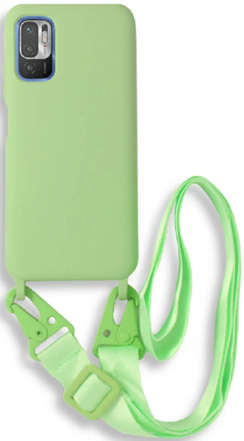 Bodycell Θήκη Σιλικόνης με Λουράκι Λαιμού - Xiaomi Redmi Note 10 5G / Poco M3 Pro 5G - Green (5206015002052)