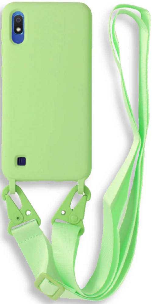 Bodycell Θήκη Σιλικόνης με Λουράκι Λαιμού - Samsung Galaxy A10 - Green (5206015000621)