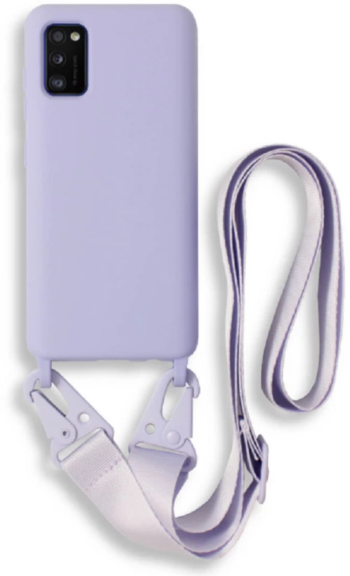 Bodycell Θήκη Σιλικόνης με Λουράκι Λαιμού - Samsung Galaxy A41 - Violet (5206015001482)
