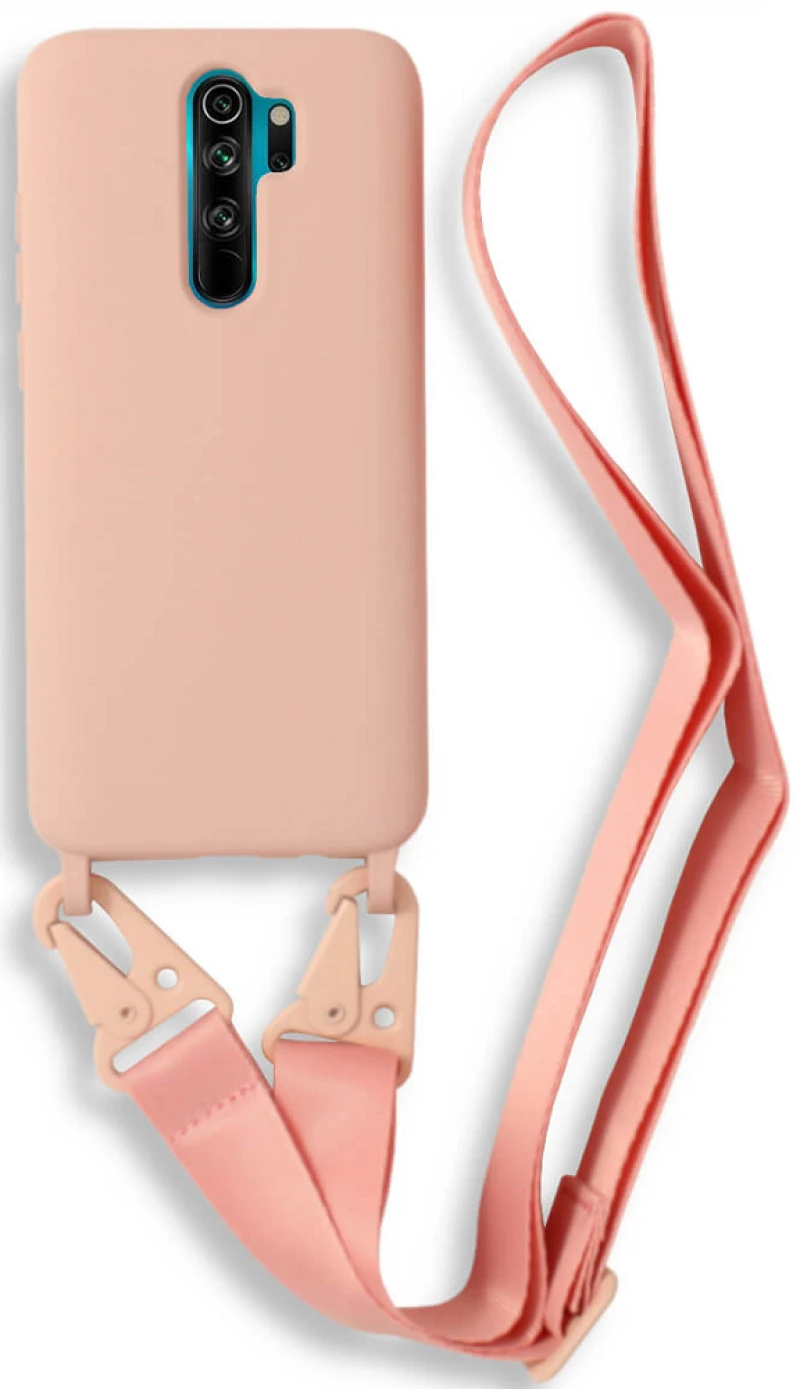 Bodycell Θήκη Σιλικόνης με Λουράκι Λαιμού - Xiaomi Redmi Note 8 Pro - Pink (5206015002380)