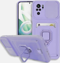 Bodycell Multifunction - Ανθεκτική Θήκη Xiaomi Redmi Note 10 / Note 10S με Λουράκι Λαιμού / Κάλυμμα Κάμερας / Ring Holder / Υποδοχή Κάρτας - Purple (5206015005169)