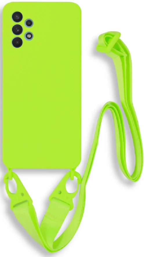 Bodycell Θήκη Σιλικόνης με Λουράκι Λαιμού - Samsung Galaxy A32 5G - Light Green (5206015001437)