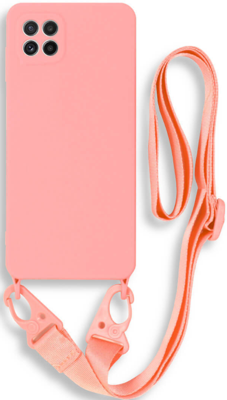 Bodycell Θήκη Σιλικόνης με Λουράκι Λαιμού - Samsung Galaxy A22 5G - Pink (5206015001307)