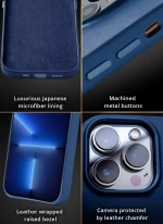 MUJJO Full Leather Wallet Case - Δερμάτινη Θήκη-Πορτοφόλι Apple iPhone 14 Pro Max - Blue (MUJJO-CL-030-BL)