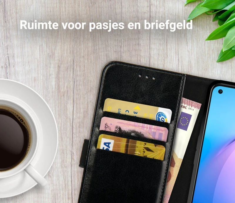 Rosso Element PU Θήκη Πορτοφόλι Oppo Reno8 - Black (8719246375712)