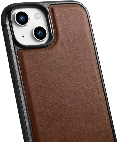 iCarer Oil Wax Leather Cover - Δερμάτινη Θήκη με TPU Bumper - Apple iPhone 14 Plus - Brown (WMI14220719-BN)