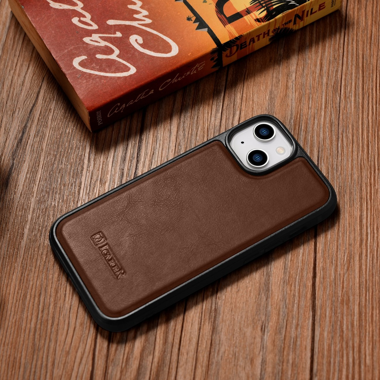 iCarer Oil Wax Leather Cover - Δερμάτινη Θήκη με TPU Bumper - Apple iPhone 14 Plus - Brown (WMI14220719-BN)