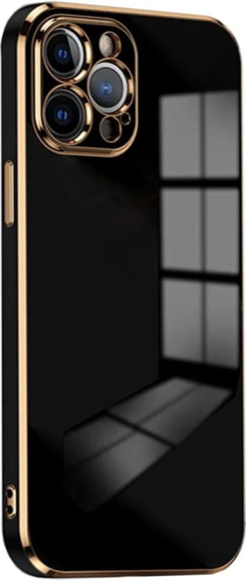 Bodycell Gold Plated - Θήκη Σιλικόνης Apple iPhone 12 Pro - Black (5206015069079)