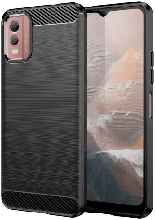 HappyCase Θήκη Σιλικόνης Brushed - Nokia C32 - Black (8719246408649)