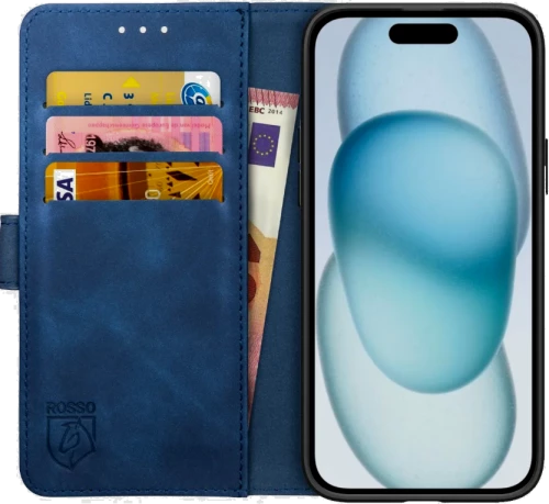 Rosso Element PU Θήκη Πορτοφόλι Apple iPhone 15 - Blue (8719246401312)